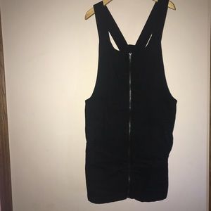 Forever 21 Black Denim Overall Dress